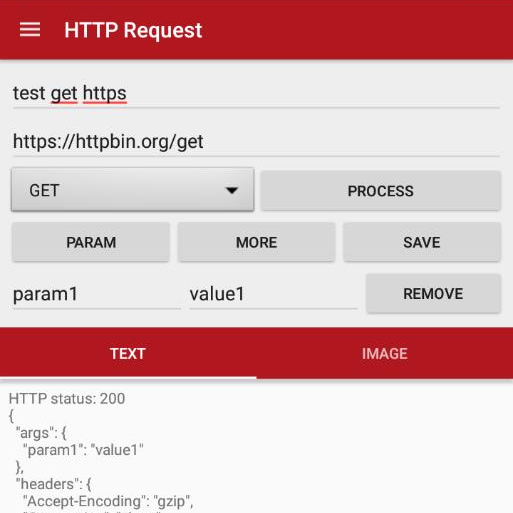 Image de l'applicatin android 'HTTP Request'